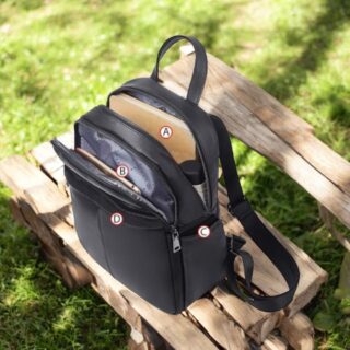 Foxer 9141V007F Σακίδιο Πλάτης Γυναικείο Μαύρο Δερμάτινο