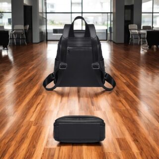 Foxer 9141V007F Σακίδιο Πλάτης Γυναικείο Μαύρο Δερμάτινο