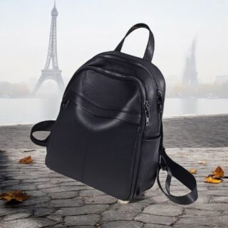 Foxer 9141V007F Σακίδιο Πλάτης Γυναικείο Μαύρο Δερμάτινο