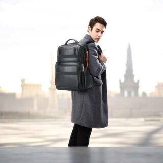 Δερμάτινο Σακίδιο πλάτης Αντικλεπτικό 35L Laptop 17,3” Bopai 851-019811 μαύρο