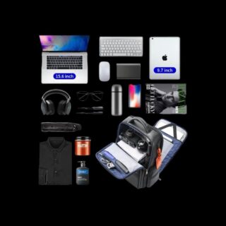 Δερμάτινο Σακίδιο πλάτης Αντικλεπτικό 35L Laptop 17,3” Bopai 851-019811 μαύρο