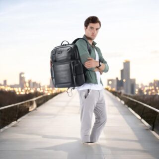 Bopai Αντικλεπτικό Δερμάτινο Σακίδιο Laptop 17.3” 28L Μαύρο