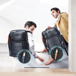 Bopai Αντικλεπτικό Δερμάτινο Σακίδιο Laptop 17.3” 28L Μαύρο