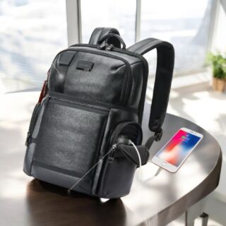 Bopai Αντικλεπτικό Δερμάτινο Σακίδιο Laptop 17.3” 28L Μαύρο