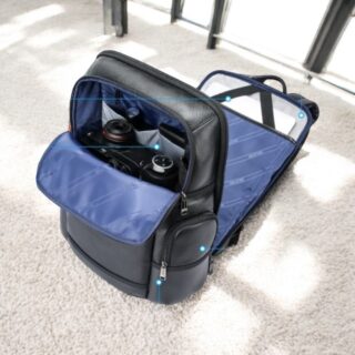 Bopai Αντικλεπτικό Δερμάτινο Σακίδιο Laptop 17.3” 28L Μαύρο