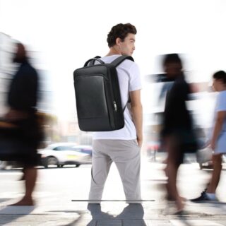 Σακίδιο πλάτης Laptop Ύφασμα/Δέρμα 24L 15,6” Bopai 61-123071 μαύρο