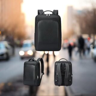 Σακίδιο πλάτης Laptop Ύφασμα/Δέρμα 24L 15,6” Bopai 61-123071 μαύρο