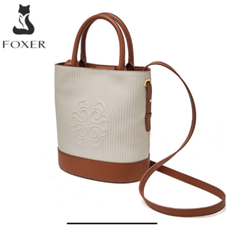 Δερμάτινη Γυναικεία Τσάντα Χειρός/Ώμου Tote Foxer 9136058F άσπρο