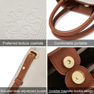 Δερμάτινη Γυναικεία Τσάντα Χειρός/Ώμου Tote Foxer 9136058F άσπρο