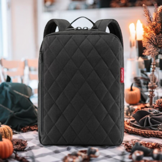 Reisenthel Classic Backpack M Rhombus Black Σακίδιο Πλάτης για Laptop 13”