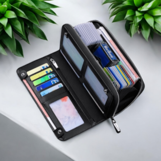 Δερμάτινο Ανδρικό πορτοφόλι William Polo 191411 black plain