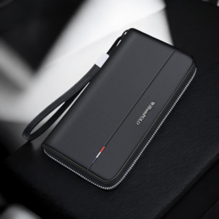 Δερμάτινο Ανδρικό πορτοφόλι William Polo 191411 black plain