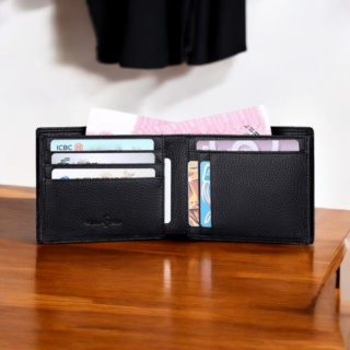 William Polo 218 Δερμάτινο Ανδρικό Πορτοφόλι Μαύρο