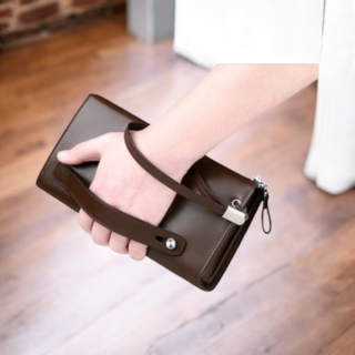 Δερμάτινο Ανδρικό Τσαντάκι χειρός/πορτοφόλι William Polo 197 brown