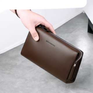 Δερμάτινο Ανδρικό Τσαντάκι χειρός/πορτοφόλι William Polo 197 brown