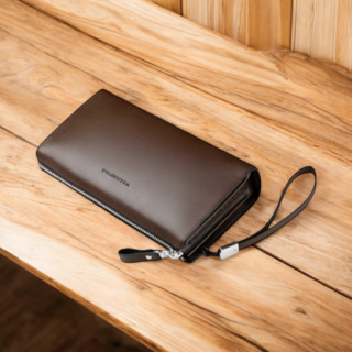 Δερμάτινο Ανδρικό Τσαντάκι χειρός/πορτοφόλι William Polo 197 brown