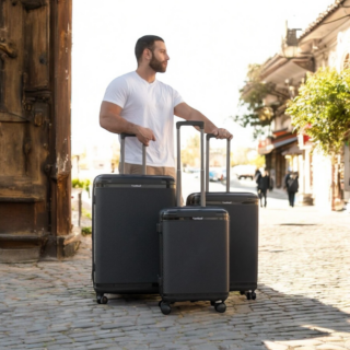 Βαλίτσες Σκληρή (σέτ 3 τεμαχίων) Cardinal (PP) 2019 μαύρο