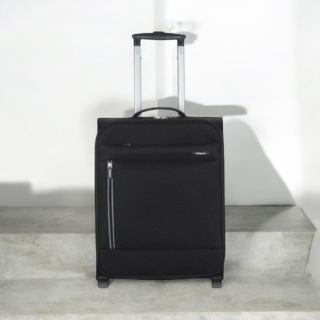 Diplomat Μεσαία Βαλίτσα Ταξιδιού Υφασμάτινη Μαύρη με 2 Ρόδες Ύψους 61εκ.