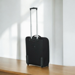 Diplomat Μεσαία Βαλίτσα Ταξιδιού Υφασμάτινη Μαύρη με 2 Ρόδες Ύψους 61εκ.