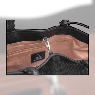 Electra-16-111, Γυναικεία Τσάντα Tote Μεγάλη Δερμάτινη Μαύρη