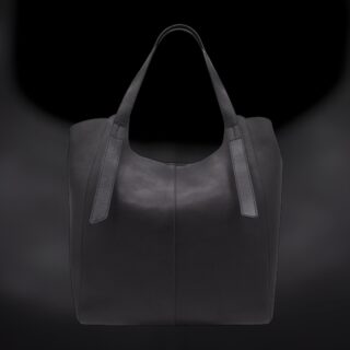 Olympia-15-114, Τσάντα Γυναικεία Μεγάλη Δερμάτινη Μαύρη