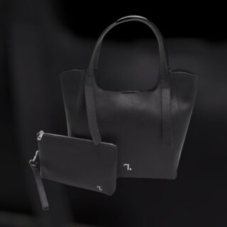 Olympia-15-114, Τσάντα Γυναικεία Μεγάλη Δερμάτινη Μαύρη