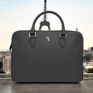 Atlas-80-126, Χαρτοφύλακας Δέρμα Saffiano Μεγάλος Μαύρο