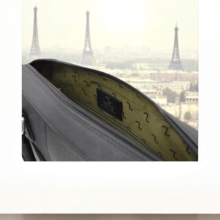 Atlas-80-126, Χαρτοφύλακας Δέρμα Saffiano Μεγάλος Μαύρο