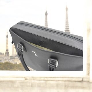 Atlas-80-126, Χαρτοφύλακας Δέρμα Saffiano Μεγάλος Μαύρο