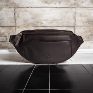 Seven Dots Earth-30-108 Δερμάτινη Τσάντα Μέσης Σκούρο Καφέ