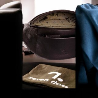 Seven Dots Earth-30-108 Δερμάτινη Τσάντα Μέσης Σκούρο Καφέ