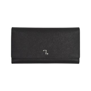 Saturn-75-018, Γυναικείο Δερμάτινο Πορτοφόλι Μαύρο