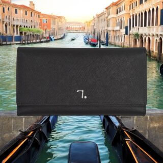 Saturn-75-018, Γυναικείο Δερμάτινο Πορτοφόλι Μαύρο