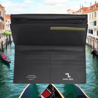 Saturn-75-018, Γυναικείο Δερμάτινο Πορτοφόλι Μαύρο