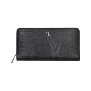 Venus-75-017, Lizard print, Γυναικείο Δερμάτινο Πορτοφόλι Μαύρο