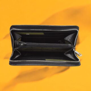 Venus-75-017, Lizard print, Γυναικείο Δερμάτινο Πορτοφόλι Μαύρο