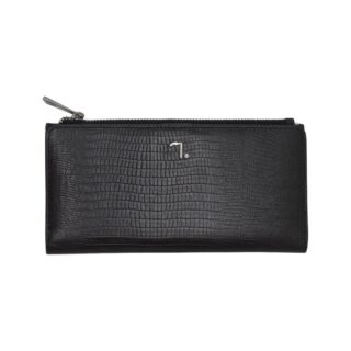 Venus-75-020, Lizard print, Γυναικείο Δερμάτινο Πορτοφόλι Μαύρο
