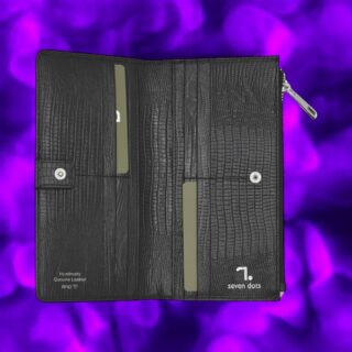 Venus-75-020, Lizard print, Γυναικείο Δερμάτινο Πορτοφόλι Μαύρο