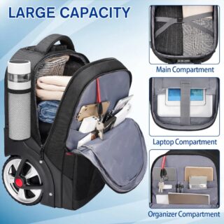 Σακίδιο πλάτης Τροχήλατο 52L Laptop 17” Matein 1003 μαύρο