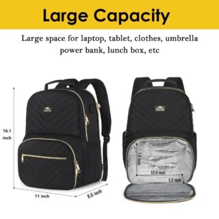 Γυναικείο Σακίδιο Γεύματος Ισοθερμικό 15,6″ Laptop 25L Matein 1341 μαύρο