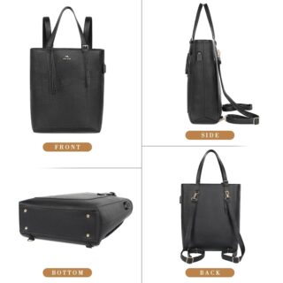 Γυναικείο Σακίδιο πλάτης & Τσάντα Χειρός Laptop 16L Matein 1404 μαύρο