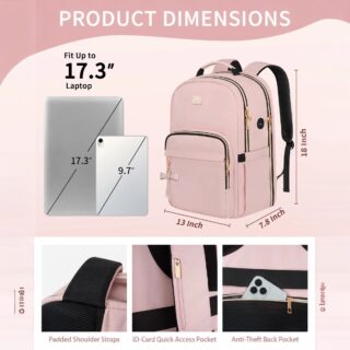 Γυναικείο Σακίδιο πλάτης 17.3″ Laptop 35L Matein 1418 ροζ