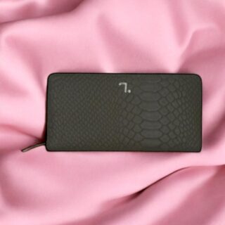 Sun-75-017, Lim.Edition Anaconda print, Γυναικείο Δερμάτινο Πορτοφόλι Γκρί-Λαδί