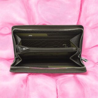 Sun-75-017, Lim.Edition Anaconda print, Γυναικείο Δερμάτινο Πορτοφόλι Γκρί-Λαδί