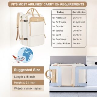 Σακίδιο πλάτης Travel Carry on 52L Laptop 17.3” Matein 6131 μπεζ