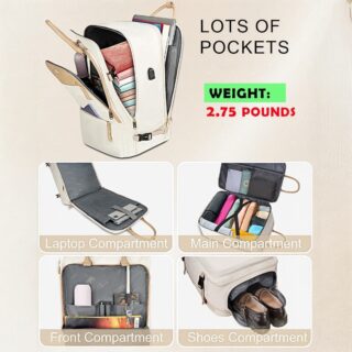 Σακίδιο πλάτης Travel Carry on 52L Laptop 17.3” Matein 6131 μπεζ