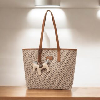 Foxer 9140123F Τσάντα Γυναικεία Καφέ Shopper Ώμου PVC