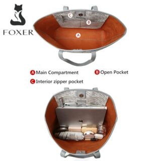 Foxer 9140123F Τσάντα Γυναικεία Καφέ Shopper Ώμου PVC