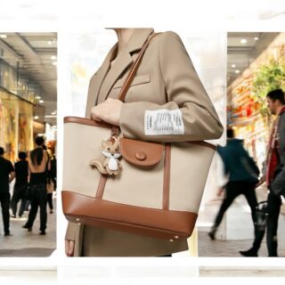 Foxer 9151041F Τσάντα Γυναικεία Μπέζ Καφέ Ώμου Shopper