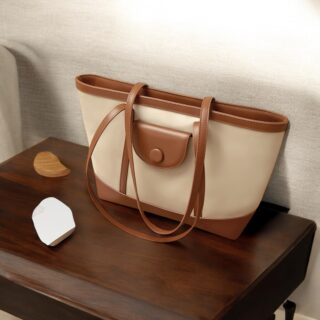 Foxer 9151041F Τσάντα Γυναικεία Μπέζ Καφέ Ώμου Shopper